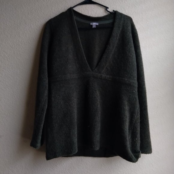 J.Jill Green Empire Waist Babydoll Merino Wool Blend Sweater - Picture 1 of 4